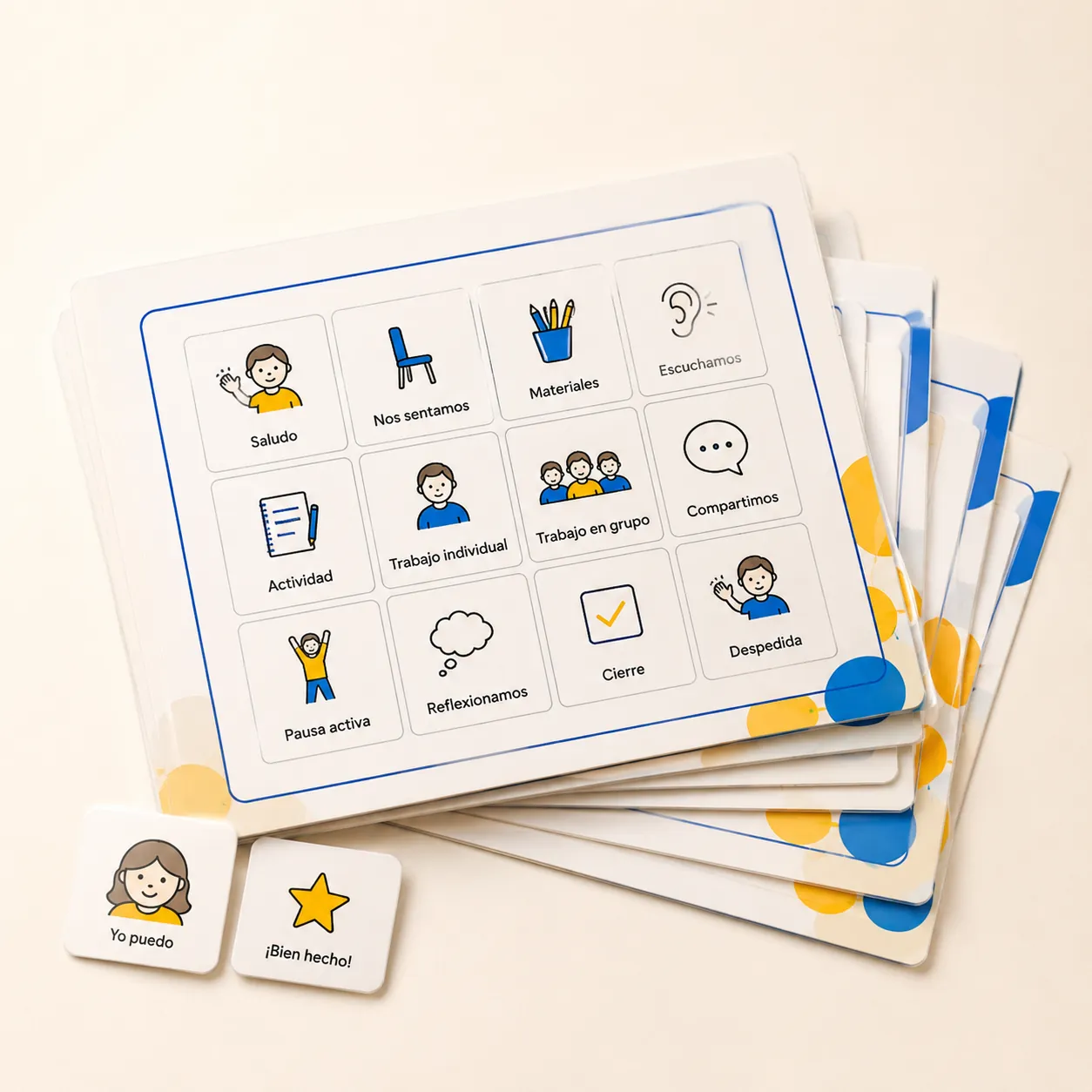 Secuencia visual de tarjetas diseñada como recurso de intervención